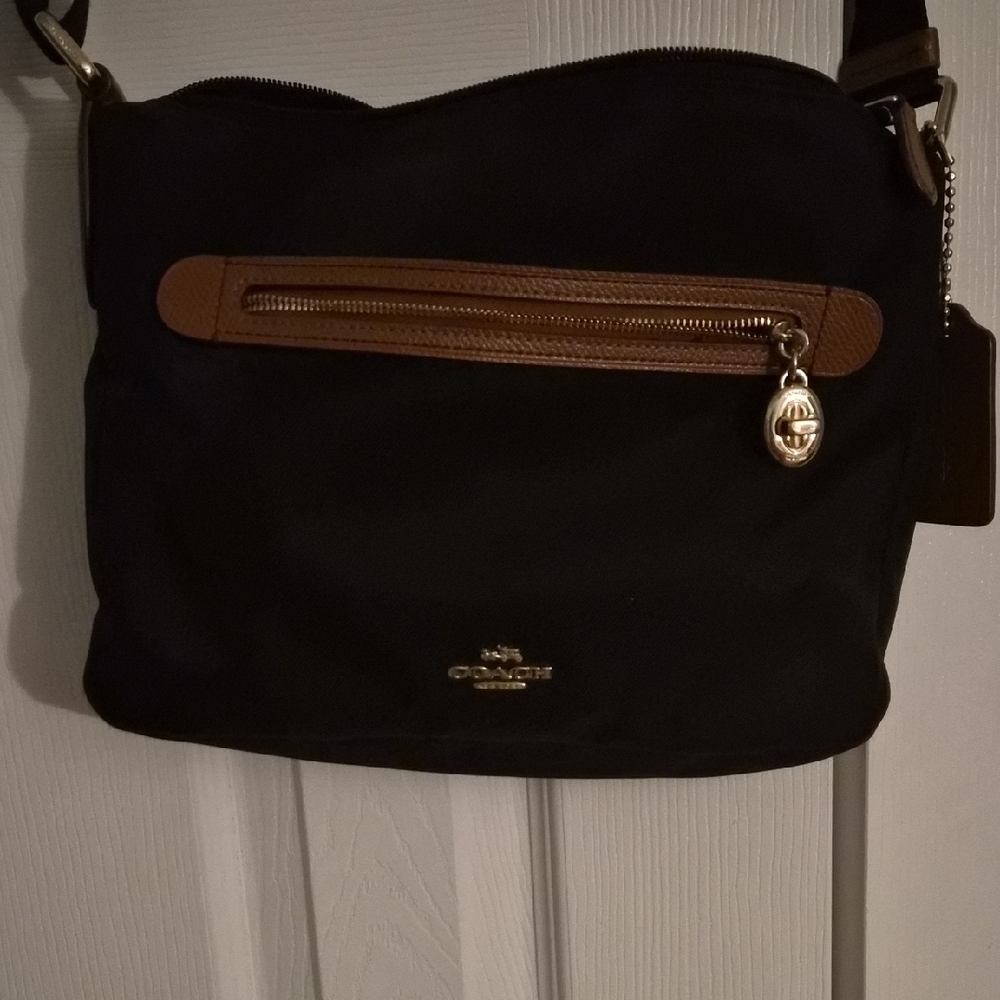 Coach Black and Tan Shoulder Bag